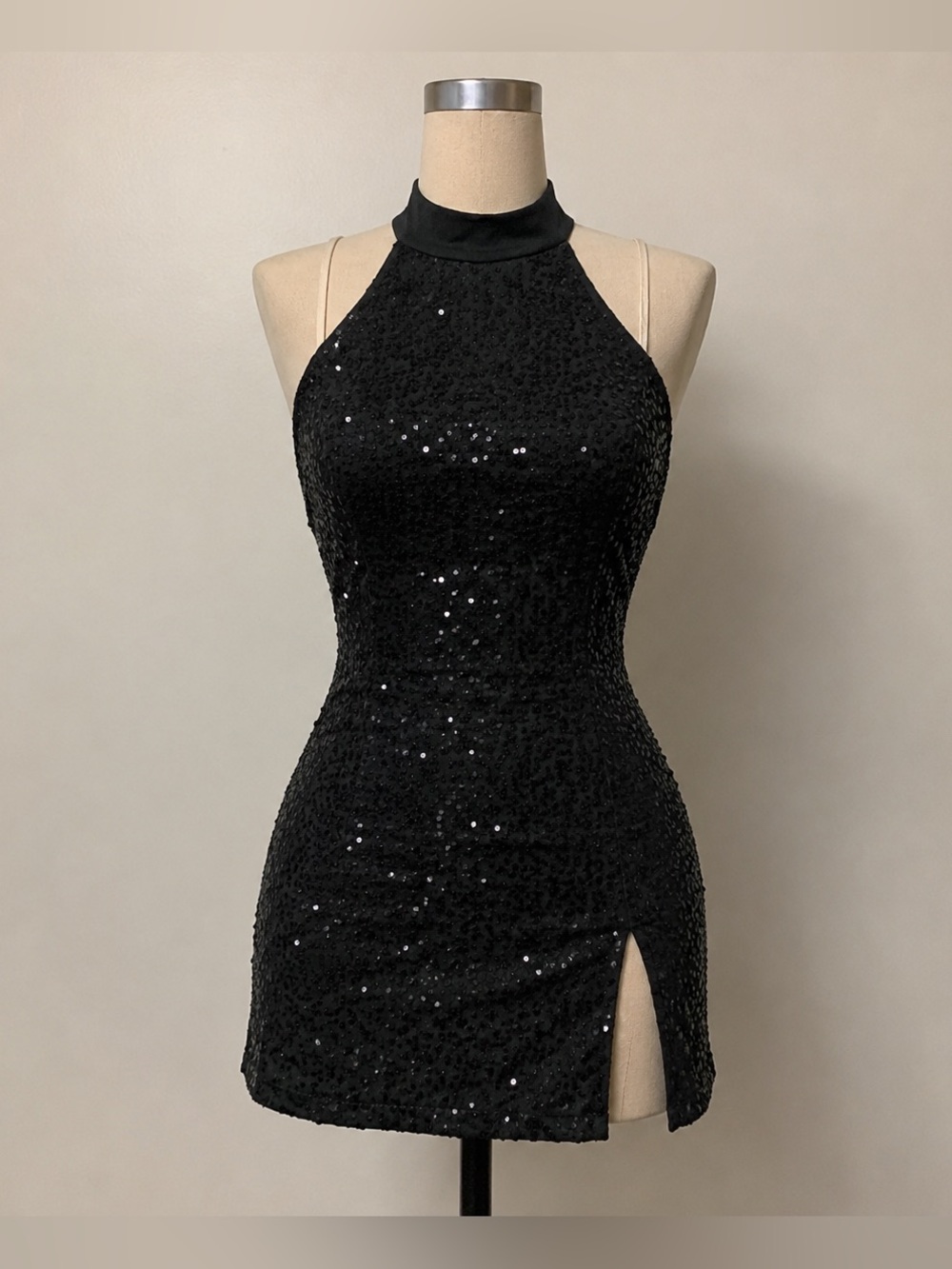 NWOT Weissman Sequin Mock Neck Dress